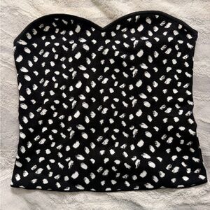 Bar lll Black and White Strapless Top